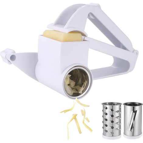Rotierende Käsereibe, Parmesan-käsereibe Mit 3 Trommelklingenarten, Obst-/käseschneider, Mechanische Reibe Für Die Küche, Edelstahl-handreibe Für Käse, Obst Und Gemüse