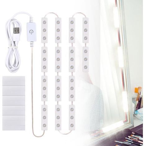 Led-spiegellampe Mit Dimmbarer Helligkeit, Schminktisch-spiegelbeleuchtung, Perfekt Versteckte Usb-kabel, Usb-kosmetiklampe Für Den Schminktisch, Make-up-lichterkette Für Badezimmer Und Schlafzimmer