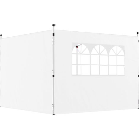 Seitenwände Für Pavillon 3 X 3 M, Paneele Für Gartenpavillon Mit Fenster, 2er-set, Weißes Oxford-gewebe
