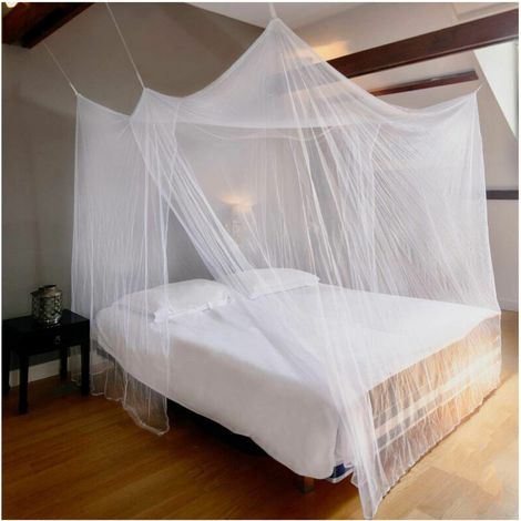 Bettmoskitonetz, 1 Tür, Baldachin Für Doppelbett, Premium-rechteckiges Moskitonetz, Passt Auf Die Meisten Bettgrößen-weiß (200x180x200cm)