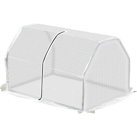 Terrassen-gewächshaus 100 X 70 X 60 Cm, Kleines Gartengewächshaus Mit Reißverschluss, Ideal Für Den Anbau Von Pflanzen Und Blumen. Stahlrahmen, Pe-plane 140 G/m², Weiß.