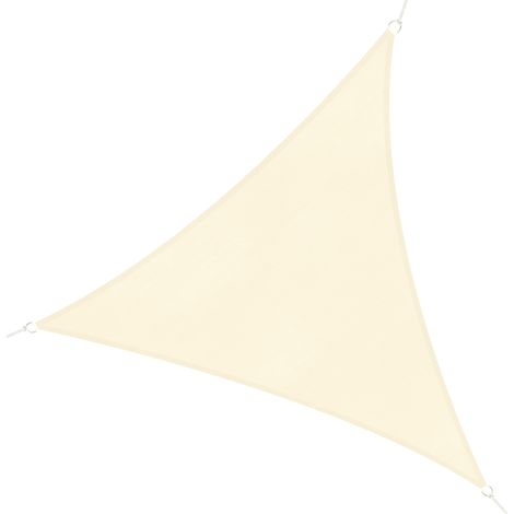 Dreieckiges Schattensegel Aus Hdpe Für Außenbereiche, 3 X 3 X 3 M, Cremeweiß/elfenbeinfarben