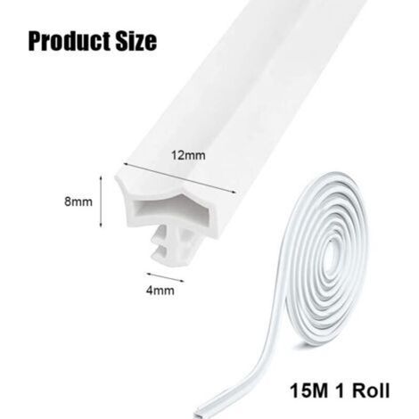 Gummi-türdichtung 15m – Nutbreite 4mm – Nuttiefe 7mm – Nutbiegung 12mm – Lärm- Und Staubschutz