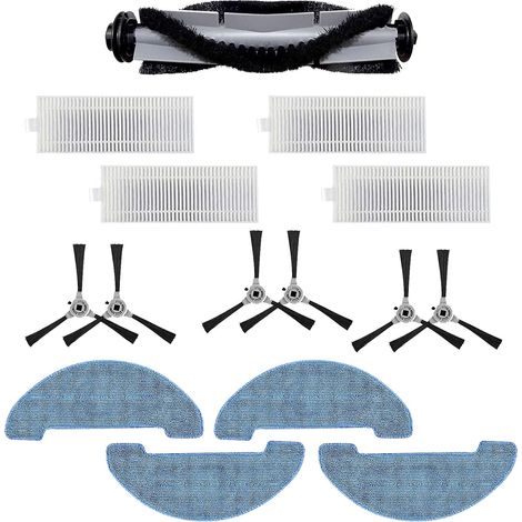 Zubehörset Yooria Für Staubsauger Venga Vg Rvc 3000 Und Vg Rvc 3000 Bs: 6 Seitenbürsten, 1 Rotationsbürste, 4 Reinigungstücher, 4 Filter