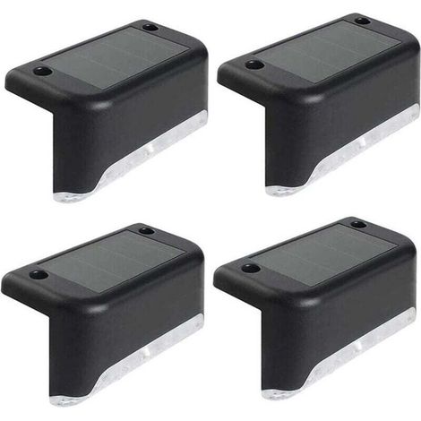 Led-solartreppenleuchte, Wasserdicht, Kaltweiß, 4er-pack