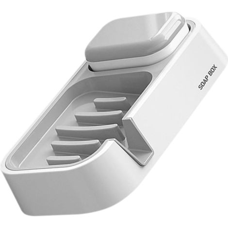 Selbstablaufender Geschirrhalter Mit Bürste, Dekorative Aufbewahrungsbox Aus Abs, Leicht Zu Reinigen Für Das Badezimmer
