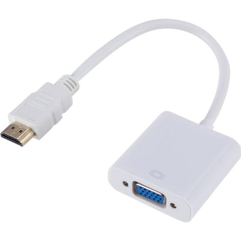 Hdmi-auf-vga-konverterkabel Txy Hd 1080p Mit Audio-stromversorgung, Hdmi-stecker-auf-vga-buchse-adapter (weiß)