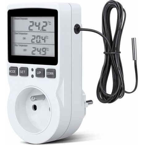 Steckdosen-thermostat, Digitale Zeitschaltsteckdose, Programmierbare Digitale Steckdose Mit Sensor, Digitale Programmierbare Zeitschaltuhr, Thermostat-steckdose Für Heizung, Gewächshaus, Aquarium