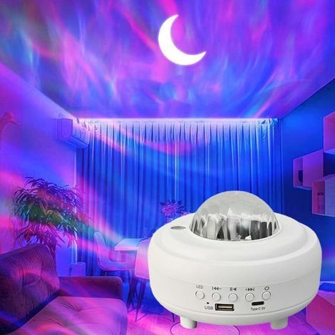 Nordlicht-projektor Mit Bluetooth-lautsprecher Zur Dekoration Von Kinder- Und Erwachsenenzimmern (weiß)