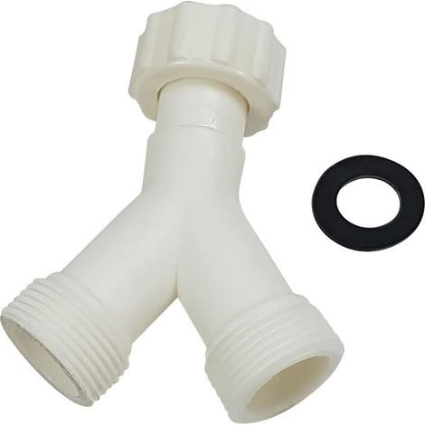 Doppel-y-verbinder Für Waschmaschine Und Geschirrspüler, Ablaufanschluss Mit 3/4-zoll-gewinde, Schlauchanschluss Für Wasserhähne Und Haushaltsgeräte, Hochfestes Verstärktes Kunststoff
