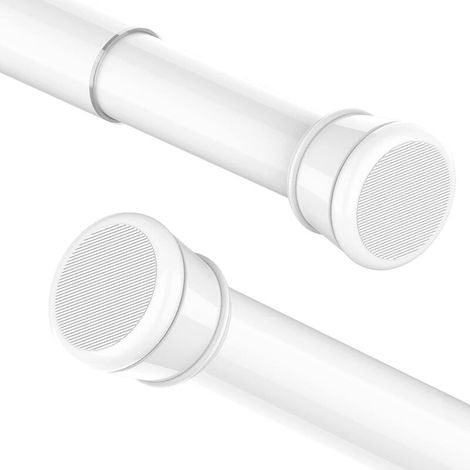2-teiliges Vorhangstange-set, Erweiterbar, Ohne Bohren, Teleskop-duschstange, Verstellbare Duschstange Für Badezimmer Und Schlafzimmer (weiß, 55-90 Cm)