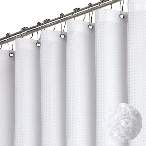 Dicker Stoff-duschvorhang, Luxuriöser Duschvorhang Für Das Badezimmer, 1,2 M X 1,8 M, Weiß
