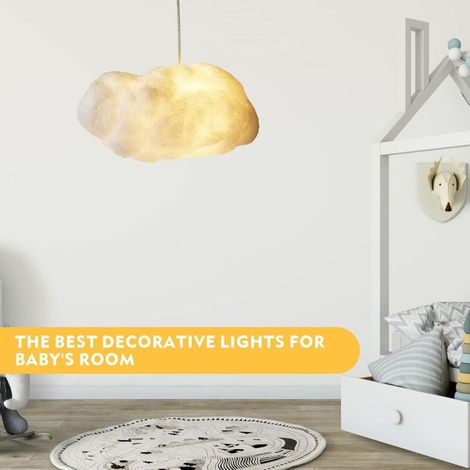 Moderne Skandinavische Design-wolkenlampe Aus Weißem Stoff, 30x20cm, Für Kinderzimmer (mädchen), Wohnzimmer, Hotel Oder Restaurant