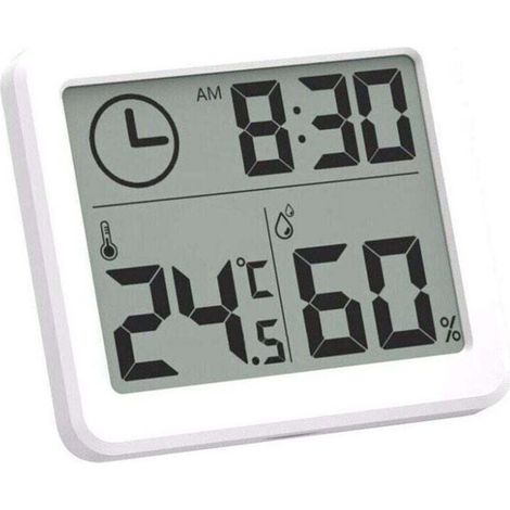 Innenthermometer Digitaler Lcd-thermometer Hygrometer Temperatur- Und Feuchtigkeitsmesser Mit Wecker -10-70°c