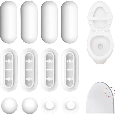 12 Stück (weiß) Wc-sitzdämpfer, Universelle Scharnierdämpfer Für Toilettensitz Und -deckel, Geräuschreduzierend, Für Zuhause, Büro Und Hotel