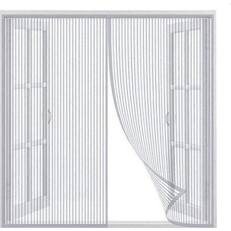 Vorhänge, Selbstschließender Magnetvorhang, Verstärktes Netztor, Anti-mücken-fliegengittertür Mit Magnet, Geeignet Für Haustiere Und Kinder, Größe 120x120 Cm, Weiß