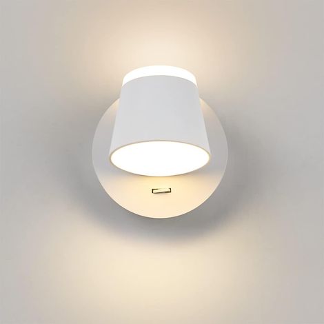 Led-wandleuchte, Wandleuchten Für Schlafzimmer, Led-wandlampe Für Innentreppen, Wandleuchte Mit Schalter Am Kopfende, 8w Led, Für Garagen, Flure, Hotels, 360-grad-drehung, Weiß, 3000k-rapand