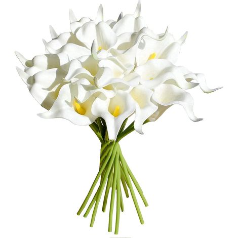 20 Stück Künstliche Calla-lilien Aus Latex, Künstliche Blumen Für Brautstrauß, Hochzeit, Zuhause, Party Und Dekoration (weiß)