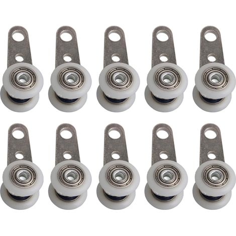 Satz Mit 10 Rollen Für Schiebetüren Oder Glastüren - Aus Metall Und Kunststoff - 4,5 X 1,9 Cm