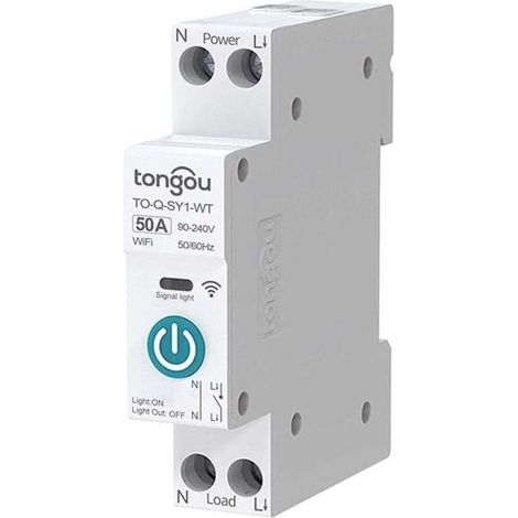 Diy 1p+n Intelligenter Wifi-schalter Mit 50-a-relais, App Für Ios Und Android, Fernbedienung Über Tuya/smart Life Für Smart Home, Sprachsteuerung Und Zeitplanung