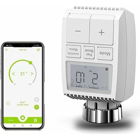 Intelligente Und Vernetzte Thermostatkopf, Intelligenter Programmierbarer Wlan-heizkörperthermostatkopf, Erweiterbar Für Alexa/google Home, Kompatibel Mit Smart Life/tuya App - Liaiki