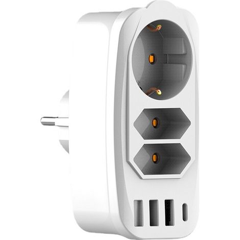 Usb-adapter Mit Mehreren Anschlüssen, Europäischer Stecker, Multifunktionale Intelligente Wandsteckdose, 1-auf-3, Europäisch