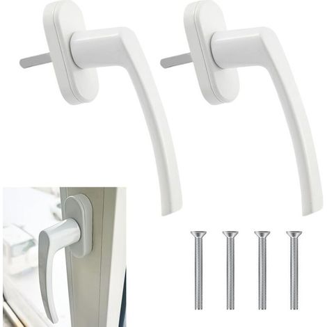 2er-set Weiße Aluminium-fenstergriffe – Schlüsselloser Fensterverschluss, Ideal Für Türen, Fenster Und Balkone, Stangenlänge 120 Mm, Einfache Installation