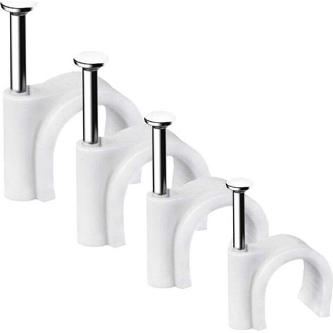 Satz Von 400 Runden, Robusten Und Langlebigen Kabelclips, Kabelbinder, Kabelorganizer, Elektrische Kabelfixierung, Kabelclips, 4 Größen Von 4 Mm, 6 Mm, 8 Mm, 10 Mm – Zum Ordnen Von Kabeln
