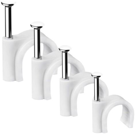 Set Von 400 Runden, Robusten Und Langlebigen Kabelclips, Kabelbinder, Kabelorganizer, Elektrische Kabelfixierung, Kabelclips, 4 Größen Von 4 Mm, 6 Mm, 8 Mm, 10 Mm – Zur Ordnung Von Kabeln