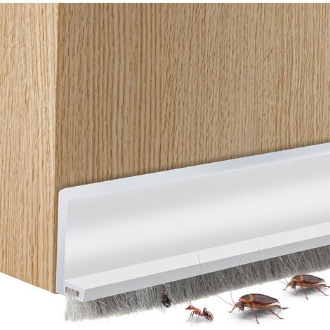 Integrierter Türdichtungsstreifen Mit Bürste, Selbstklebende Türdichtung, Schallisolierend Und Insektenabweisend (groß, Weiß)
