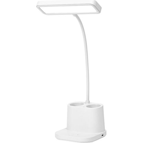 Led-schreibtischlampe Mit Stufenloser Dimmfunktion, 3 Farbmodi, Flexibler Schwanenhals, Touch-steuerung, Usb-anschluss, Stifthalter
