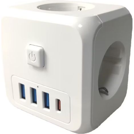 Mehrfach-usb-wandsteckdose, 7-in-1 Usb-ladegerät Mit 3 Ac-ausgängen, 4000w Und 1 Typ-c- Sowie 3 Usb-anschlüssen, Ideale Elektrische Wandsteckdose Für Wohnzimmer, Büro Und Schlafzimmer