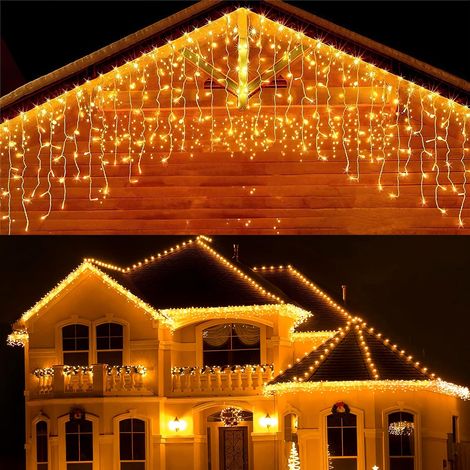 Außen-weihnachtslichterkette Für Halloween Und Weihnachten, 10 M, 400 Leds, Anschlieãÿbare Lichterkette, 8 Modi, Wasserdicht, Warmweiãÿ
