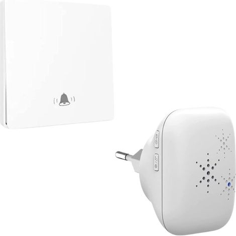 Kabelloses Und Batterieloses Türklingel-set Eco Outdoor, Wasserdicht Nach Ip65 Gegen Schnee Und Regen – Fernsender – Steckbarer Empfänger – 43 Lautstärkestufen – 38 Melodien