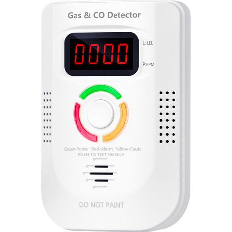 Steckbarer Gasleckdetektor, Kohlenmonoxid-detektor, Erkennung Von Brennbarem Gas, Weiß, Eu-stecker
