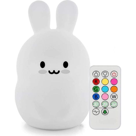 Nachtlicht Für Kinder, Tragbare, Mehrfarbige Nachttischlampe Aus Weichem Silikon Mit Touch-steuerung, Usb-aufladbare Led-beleuchtung, Geschenk Für Das Schlafzimmer/kinderzimmer - Hase