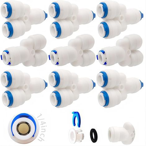 9-teiliges Zubehörset Für Wasserfilter, Ro-anschluss, 1/4-zoll-düsenanschluss, 1-auf-2, 3-wege-schnellkupplung Für Kühlschrankschläuche, Umkehrosmose-rohr