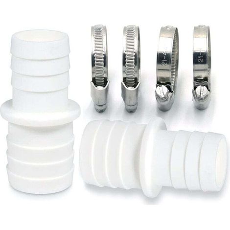 2er-set Schlauchverbinder Mit Klemmschellen - Pool-schlauchadapter - Doppelter Schlauchanschluss (2 X 32 Auf 38 Mm)
