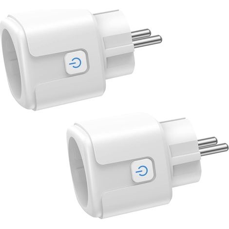 Intelligente Wlan-steckdose, 2er-pack, 16a 3680w, Smarte Steckdose Mit Stromverbrauchsmessung, Fernsteuerung, Sprachbefehl, Kompatibel Mit Alexa & Google - Für Frankreich