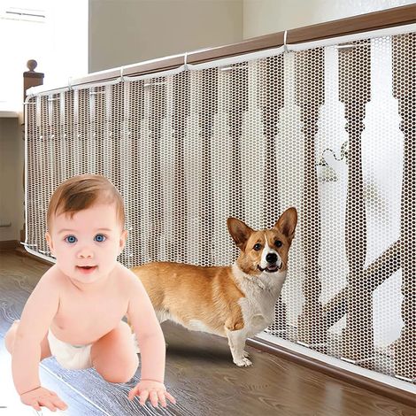 Schutznetz Für Treppen, Kinderschutznetz, Halten Sie Kinder Und Haustiere Sicher, Weiß (3m X 79cm)