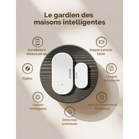Intelligenter Tür- Und Fenstersensor, Benötigt Zigbee Tuya Gateway, Kabelloser Lichtdetektor Für Alarmsystem Und Smart Home, Kompatibel Mit Smart Life/moes/tuya, 1 Stück