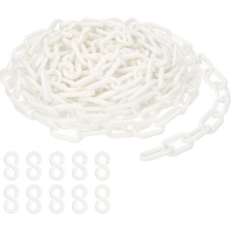 Weiße Kunststoff-kettenglieder, 700 Cm, 6 Mm, Für Absperrungen, Parkplätze, Zäune, Tore Und Dekoration
