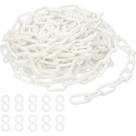 Weiße Kunststoffkettenglieder, 10 M, 6 Mm, Für Absperrungen, Parkplätze, Zäune, Tore Und Dekoration