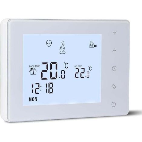 2-draht-gasthermostat Mit Batterien, Wandthermostat, Programmierbarer Kabelthermostat, Raumthermostats, Stromversorgung Durch 2 Aa-batterien, Keine Wifi-funktion, Batterien Nicht Enthalten