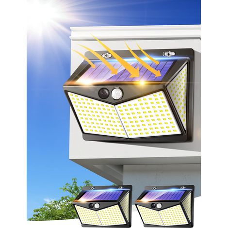 Solarlampe Für Außen, 208 Led Solar-außenleuchte, 3 Modi Solar-außenlampe Mit Bewegungsmelder, Ip65 Außenbeleuchtung Solar