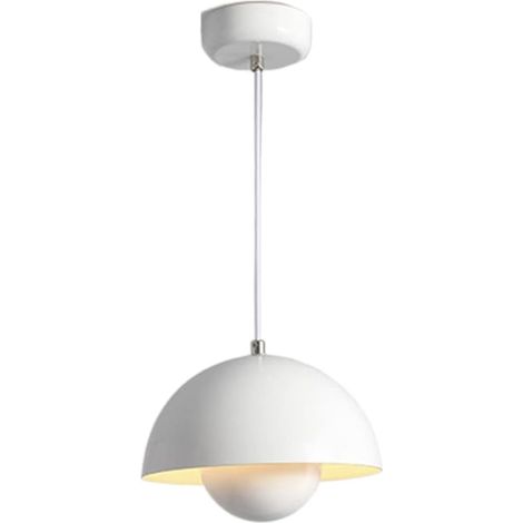 Led-hängeleuchte, Kugelförmige Einbau-leuchte Im Modernen Stil, Metall-pendelleuchte Für Wohnzimmer, Schlafzimmer, Esszimmer, Kücheninsel - 10"/25cm Macaron-weiß, Weißes Licht