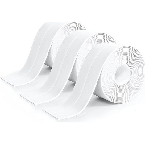 3 Rollen Silikondichtungsband Weiß Für Badezimmer, Klebeband Weiß Für Küche, Dichtungsband Auslaufsicher Geeignet Für Badezimmer, Toiletten, Vielseitig Einsetzbar (320 Cm X 3,8 Cm)