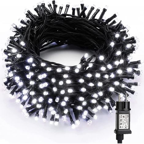 Weihnachtslichterkette Für Weihnachtsbaum, 30m 300 Led Weihnachtsbeleuchtung Außen Innen Kaltweiß 8 Modi Wasserdicht Feenlichter Für Party Baum Hochzeit Hotel Haus Geburtstag Dekoration, Grünes Kabel（