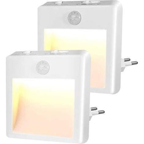 Elektrische Steckdosen-nachtlicht - Kindernachtlicht Mit Bewegungsmelder - Einstellbare Helligkeit, Led-nachtlicht (einstellbar Warmweiß/kaltweiß), Plug & Play Nachtlampe Für Babyzimmer, Küche, Flur -