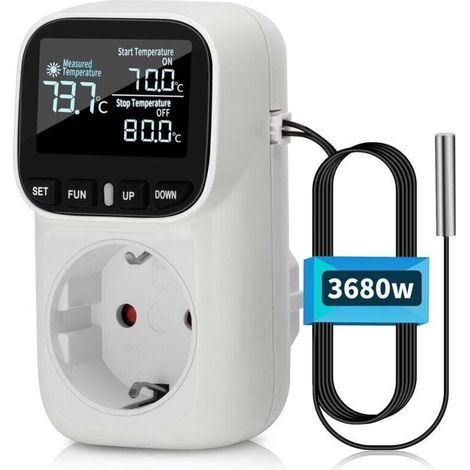 Digitaler Temperaturregler 230v Mit Fühler, Heizung Kühlung, Temperaturschalter, Thermostat-steckdose Für Gewächshaus, Aquarium, Kühlschrank